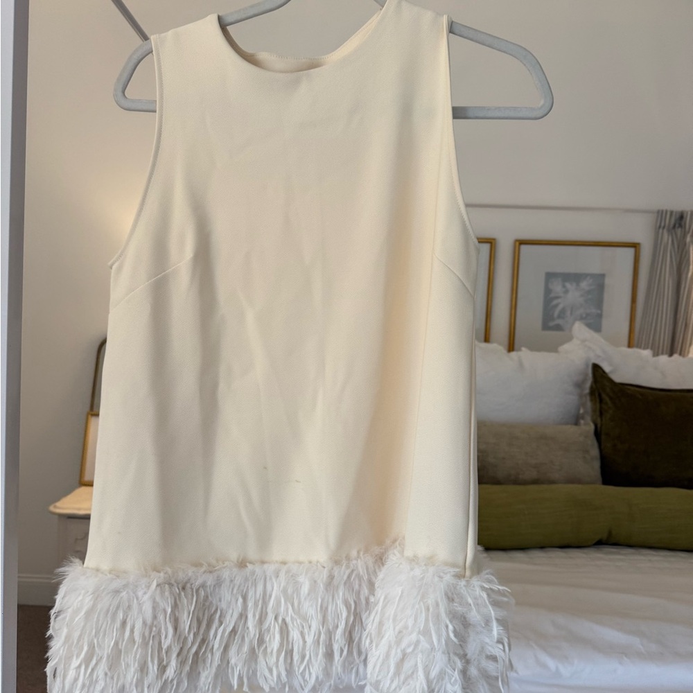 Cream Feather Top